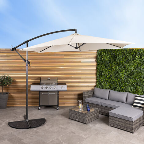Charles Bentley Garden 3M Hanging Banana Patio Umbrella Parasol -Various Colours