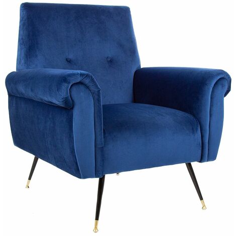 main image of "Charles Bentley Lyon Armchair Navy Blue Living Room Furniture Occasion Chair - Blue"