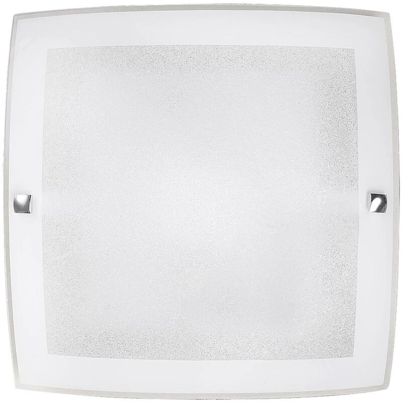 Image of Parete / soffitto lampada Charles vetro metallo bianco b: 29,5 centimetri h, 29,5 centimetri