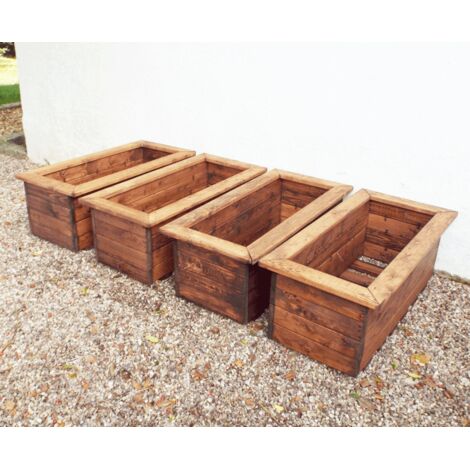 Charles Taylor 4 x Wooden Raised Planter Beds Pots Medium Troughs