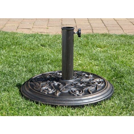 Charles Taylor Traditional Round Parasol Sun Umbrella Base Weight Black 9kg