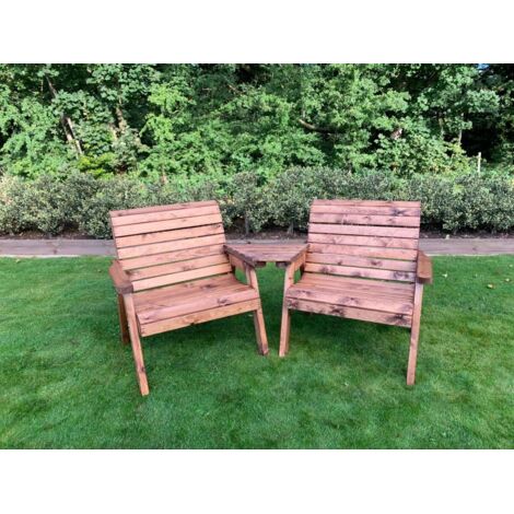 Charles Taylor Wooden Angled Twin Companion Large Grand 2 Seater Chair Set