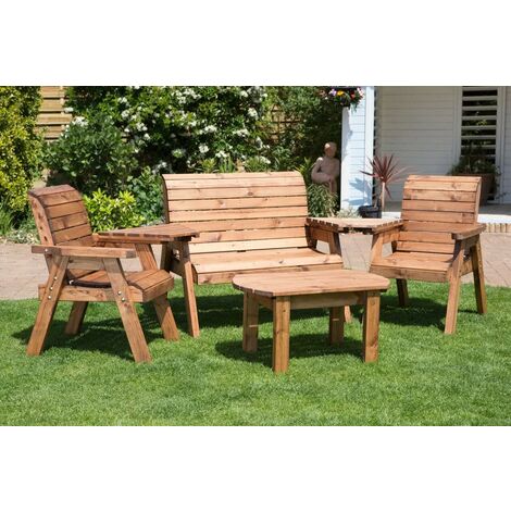 Denia wooden 4 seater coffee deals set