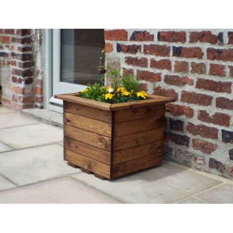 Charles Taylor Wooden Large Square Trough Planter Flower Shrub Tree Pot