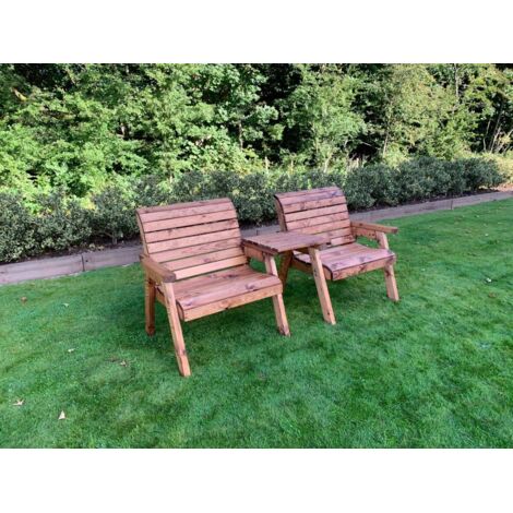 Charles Taylor Wooden Straight Twin Companion Large Grand 2 Seater Chair Set