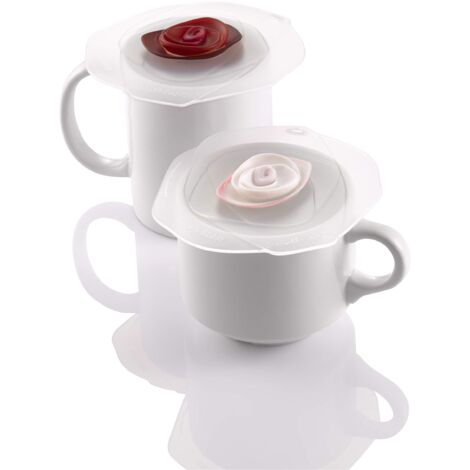 Charles Viancin 1510 - Set of 2 couvercles de tasses (silicone), rose