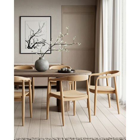 Charlie - Lot de 2 chaises scandinaves en teck massif
