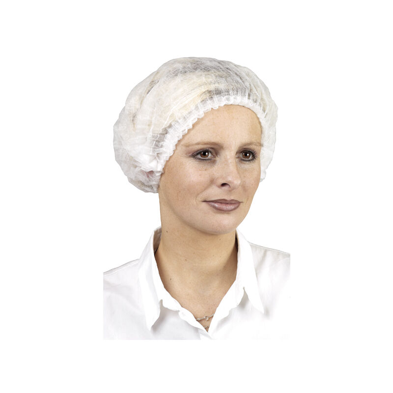 Lot de 10 - Boite de 100 Charlotte clip jetable spp - Blanc