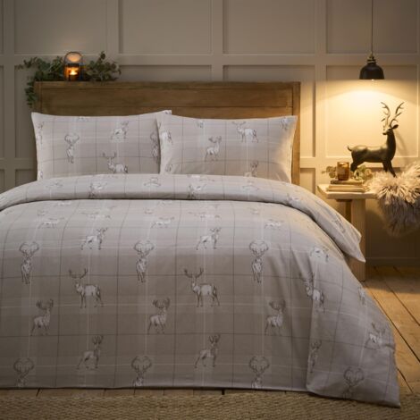 Charlotte Thomas Duvet Cover Set Christmas Bedding Checked Stag