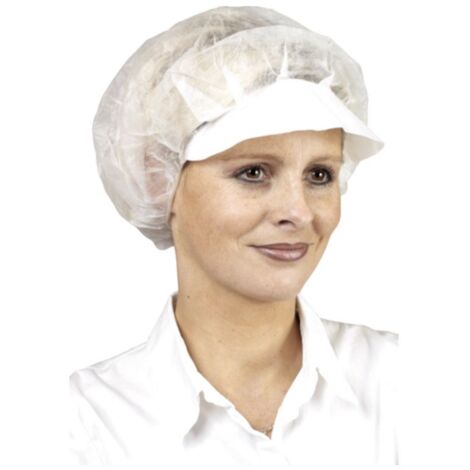 Charlotte visière BOUFFANT CAP WITH VISOR blanc - Lot de 100 - COVERGUARD - 45640