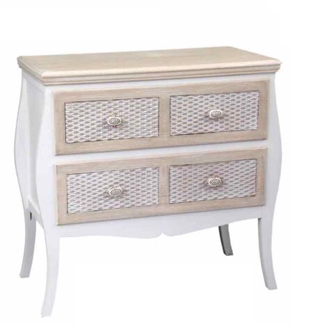CHARM MOBILETTO CON 4 CASSETTI 77X40X87 CM COLORE BIANCO E CREMA