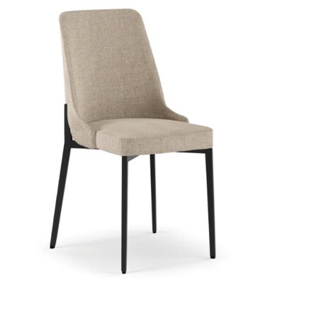 Charm, Set di 4 sedie in tessuto Beige (48cm X 58.5cm H. 89cm)  Duzzle