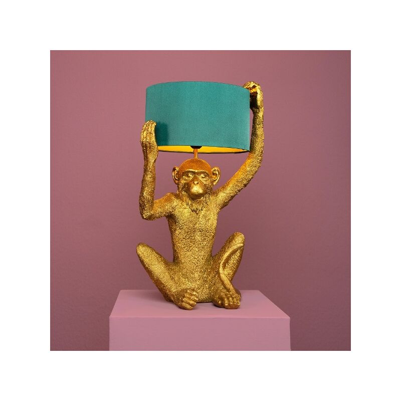 Charming Chimp Table Lamp in Gold