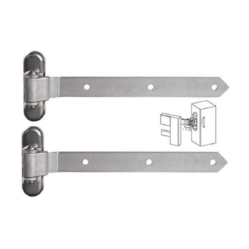 Charnière 180° à réglage tridimensionnel pour portails en bois Locinox