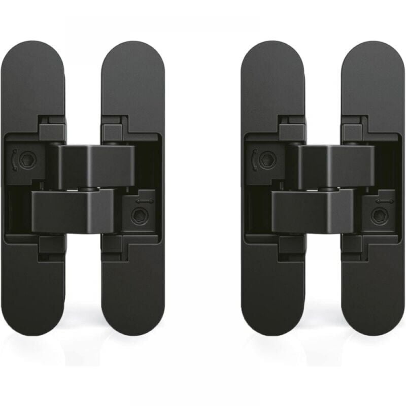 Cyslmuk - Charnière à boîtier pour portes, set de 2, pour portes lourdes, noir