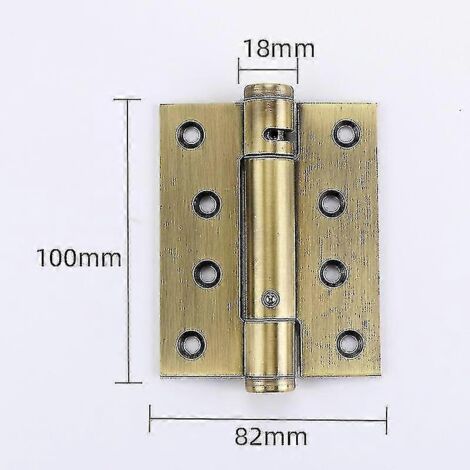 Charnière à ressort invisible avec amortisseur de fermeture automatique, ferme-porte automatique, porte cachée, 10 cm (4 pouces), bronze vert