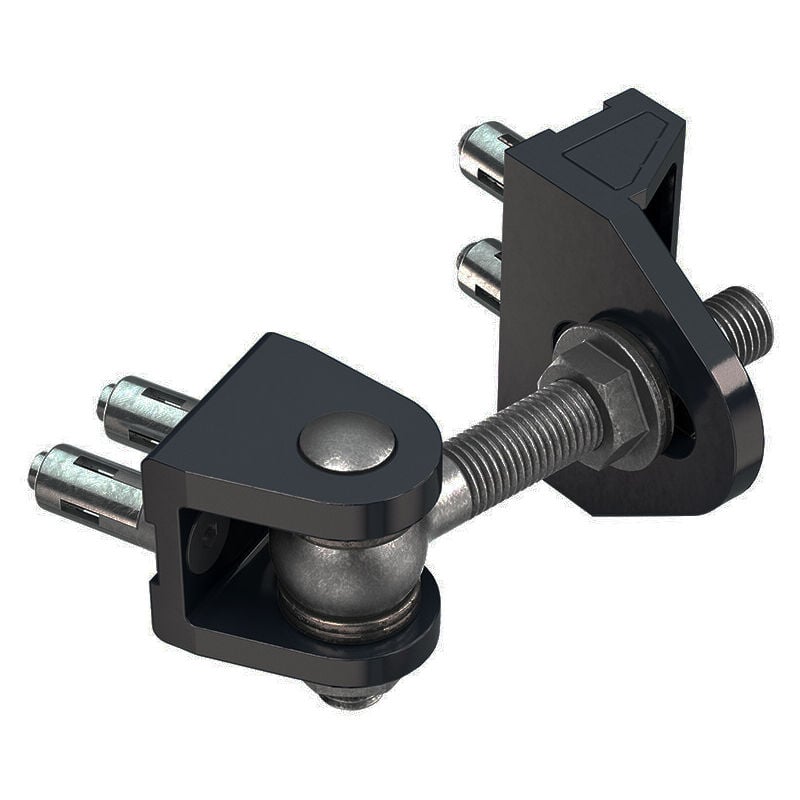 Charnière à visser Bolton HD4D 16mm Quick-Fix noir 9005 Locinox P00013389-9005