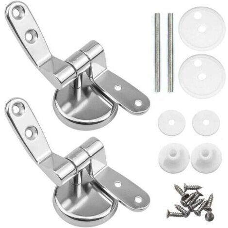 Charniere Abattant, Lot de 2 charnières de rechange pour lunette WC avec fixations en alliage de zinc