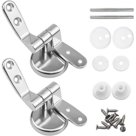Charniere Abattant, Lot de 2 charnières de rechange pour lunette WC avec fixations en alliage de zinc