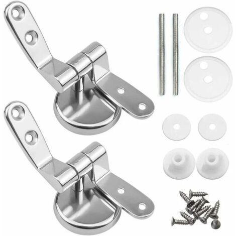 Charniere Abattant, Lot de 2 charnières de rechange pour lunette WC avec fixations en alliage de zinc