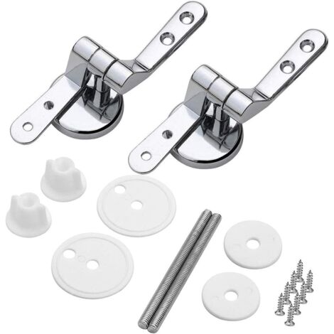 Charniere Abattant, Lot de 2 charnières de rechange pour lunette WC avec fixations en alliage de zinc