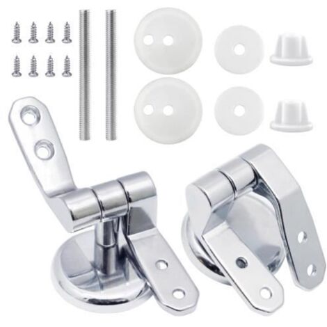 Charniere Abattant WC Kit Fixations Remplacement Lot de 2 Fixation Abattant WC Universelles Fixation Cuvette WC Charnières de Siège