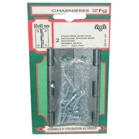 Charniere Acier 60x35mm 2 Pce - Vynex