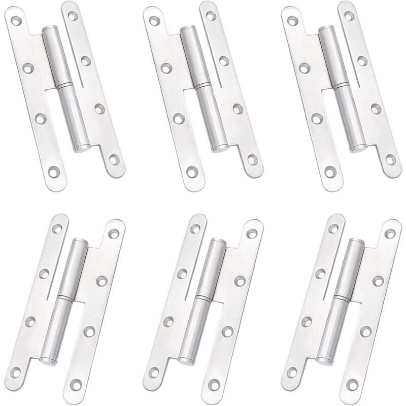 Charnière amovible en 6 pièces, charnière amovible de 5½ x 2 po de hauteur, 110 lb/paire, charnière de porte robuste en acier inoxydable, charnière