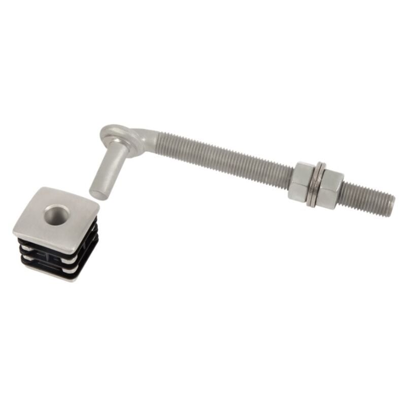 Charnière avec bouchons en aluminium pour portillon de jardin avec Tigfiletée 160 mm pour profil 50 x 50