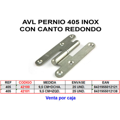 CHARNIÈRE AVL 405 9,5 mm BORD ROND DROIT NICKEL 403NM