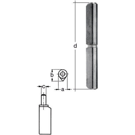 Charnière bande-L.60mm Acier brillant-Ø 6mm GAH (Par 24)