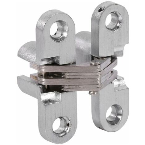 Charnière croisée cachée, charnière de porte pliante cachée en acier inoxydable, charnière de porte d'armoire invisible (43.7mm)