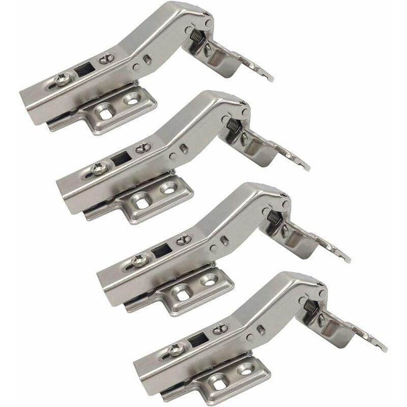 Lot de 4 charnières d'angle à 45 degrés 35 mm avec amortisseur pour portes d'armoires carrées et meubles de cuisine - La solution idéale pour des