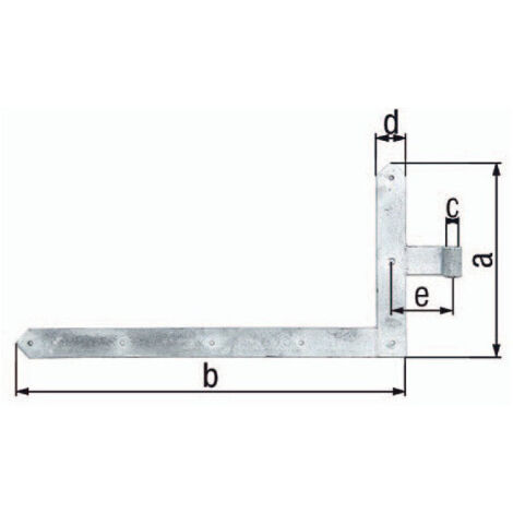 Charnière d'angle de porte 400x800x60x120mm acier galva 8mm GAH