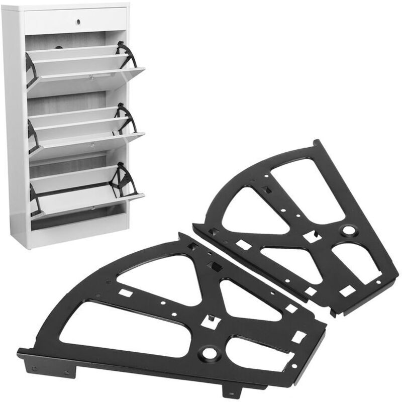 Charnière d'Armoire à Chaussures, 2 Couches Armoire à Chaussures Flip Plate Cadre Étagère à Chaussures Charnières Chaussures Tiroir Tournant Rack