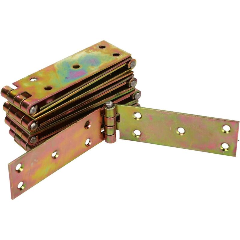 Charnière de caisse - 162 x 31 mm - Lot de 10 - Galvanisé - Charnières de porte - Charnières de placard