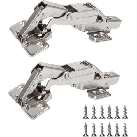 Charnière de meuble 165° à recouvrement total, pour meubles d’angle, portes escamotables et pliantes. Avec pliage droit fixe, elle s’installe facilement et offre une durabilité exceptionnelle.