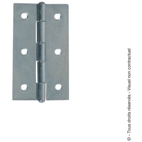 Charnière de meuble rectangulaire  Zingué blanc - 90x45