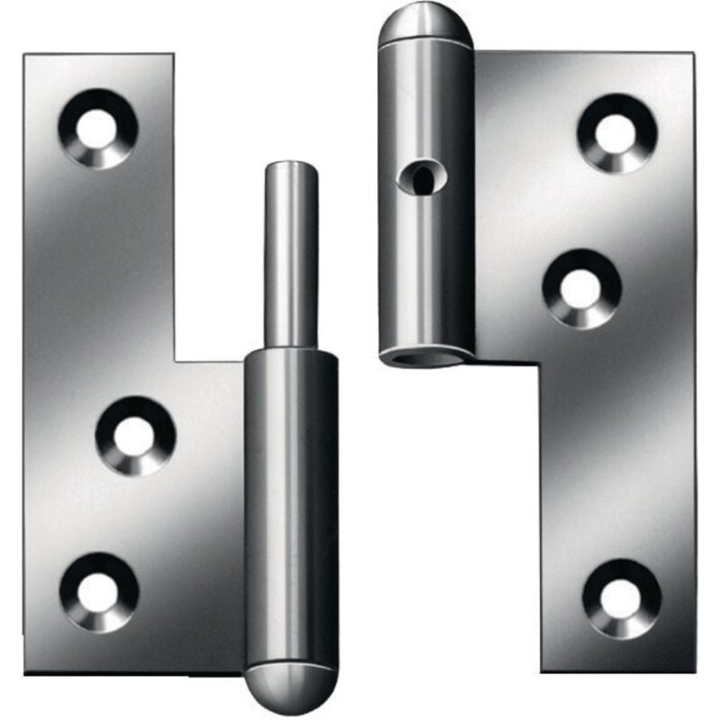 Charnière de porte à visser acier droite 80x72 mm din droite goupille fixe galvanisée bleue Vormann Par 10)