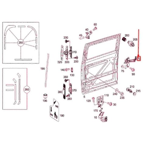 Charnière de porte arrière gauche, guide de galet de porte coulissante, compatible avec - W639 6397601447