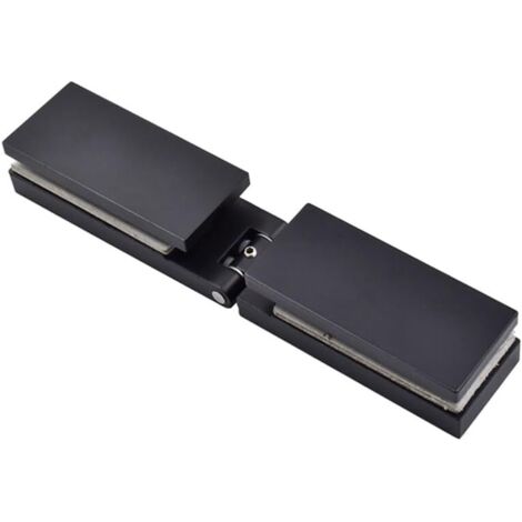 Charnière de porte de douche, charnière pivotante en acier inoxydable 304 pour porte battante de douche de 6 à 12 mm (180 degrés, noir mat)