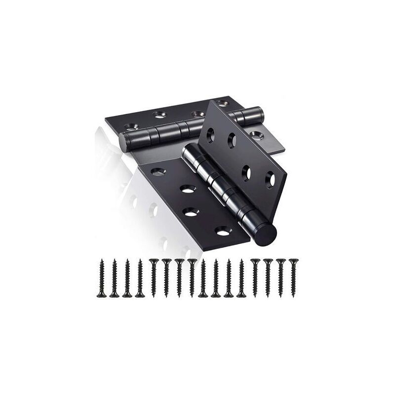 Sunxury - Charnière de porte en acier inoxydable, 2 pièces charnières de porte pliantes Charnières en acier inoxydable Charnière d'épaisseur 3 mm,