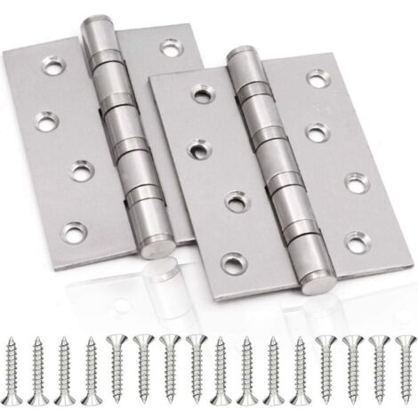 Charnière de porte en inox 3mm – Lot de 2 charnières pliables 100x75mm – Résistante à la corrosion – Pour portes intérieures massives