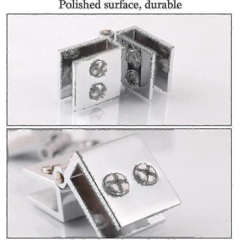 Charnière de porte en verre Xinxu, charnière en acier inoxydable pour porte en verre, charnière pliable pour verre, charnière de verrouillage de porte (lot de 4) argentée-AquaForge