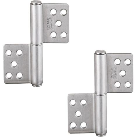 Charnière de porte Paumelle à visser Startec H2205 pour portes en bois non feuillurées & portes intérieures  Charnière à visser en acier inoxydable brossé mat