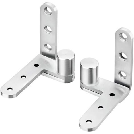 Charnière de porte pivotante en acier inoxydable, charnières pivotantes à axe central de porte cachée, 2 charnières à pivot central, 80 x 80 mm (argent)