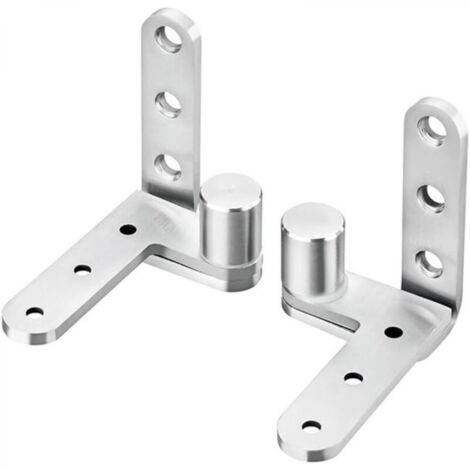 Charnière de porte pivotante en acier inoxydable, charnières pivotantes à axe central de porte cachée, 2 charnières à pivot central, 80 x 80 mm (argent)