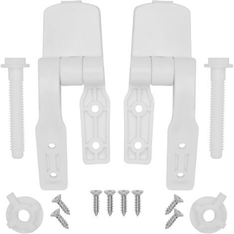 Charnière de rechange pour abattant WC en plastique blanc robuste - Solution de remplacement facile