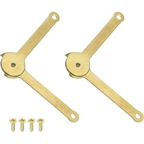 Charnière de Soutien de Couvercle 68 x 8mm, 2 Pcs Charnière de Support de Couvercle en Métal, Rotative à 180 Degrés pour Armoire, Boîte à Bijoux, Décoration de Valise, Doré