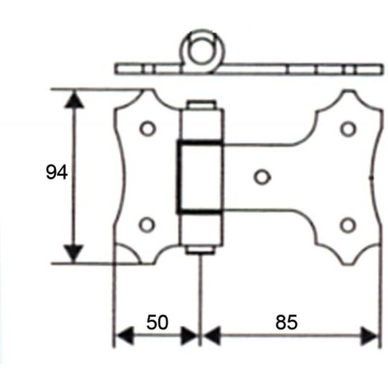 Charnière de volet festonnée noire Torbel